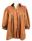 PRE-ORDER: Double Burnt Orange Cowgirl Blouse (early August ship date)