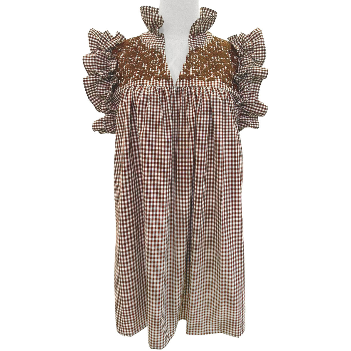 burnt orange gingham dress Orange Gingham Print Backless Dress Gabi Swimwear