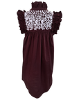 Maroon + White Hummingbird Dress