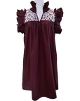 Maroon + White Hummingbird Dress