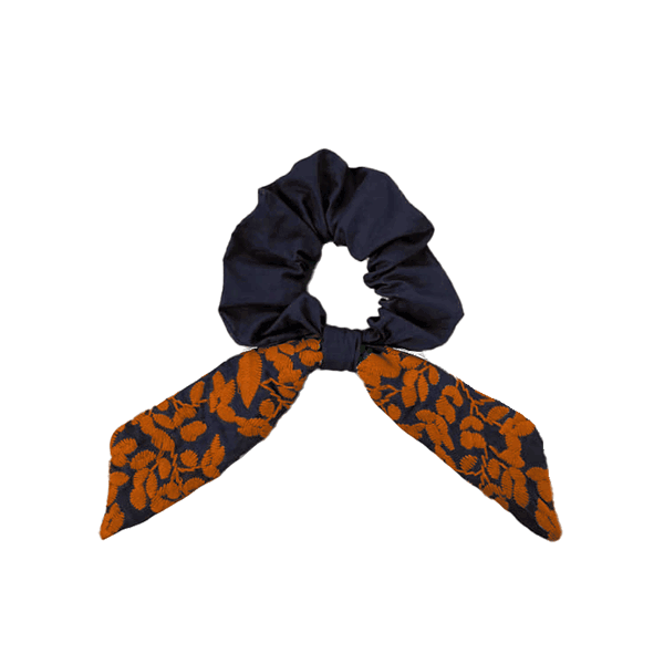 Blue & Orange Scrunchie Bow (2022 Stock)