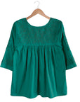 Double Teal Saturday Blouse (XS only)
