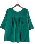 Double Teal Saturday Blouse (XS, M only)