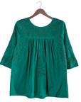 Double Teal Saturday Blouse (XS only)