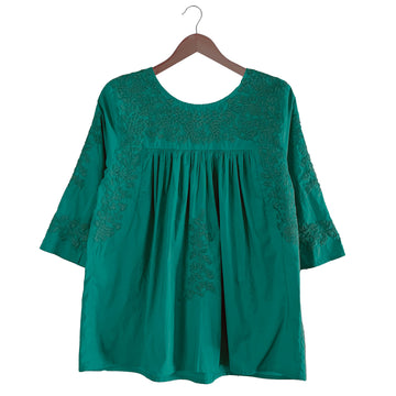 Double Teal Saturday Blouse (XS only)