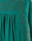 Double Teal Saturday Blouse (XS only)