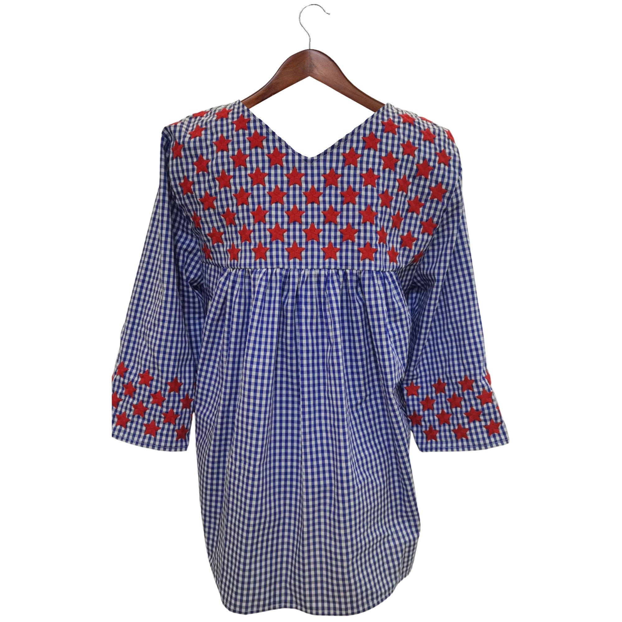 SMU Gingham Stars Saturday Blouse (XS only)