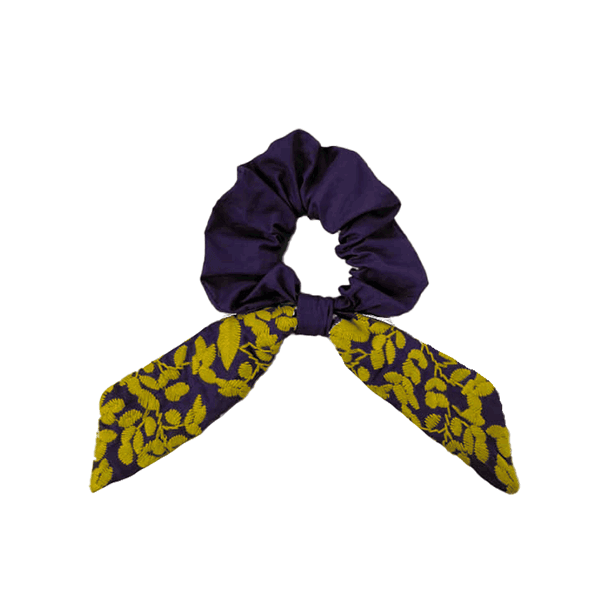 Purple & Gold Scrunchie Bow (2022 Stock)