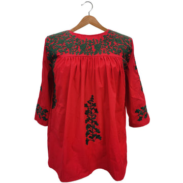 Red & Green Christmas Saturday Blouse (S only)