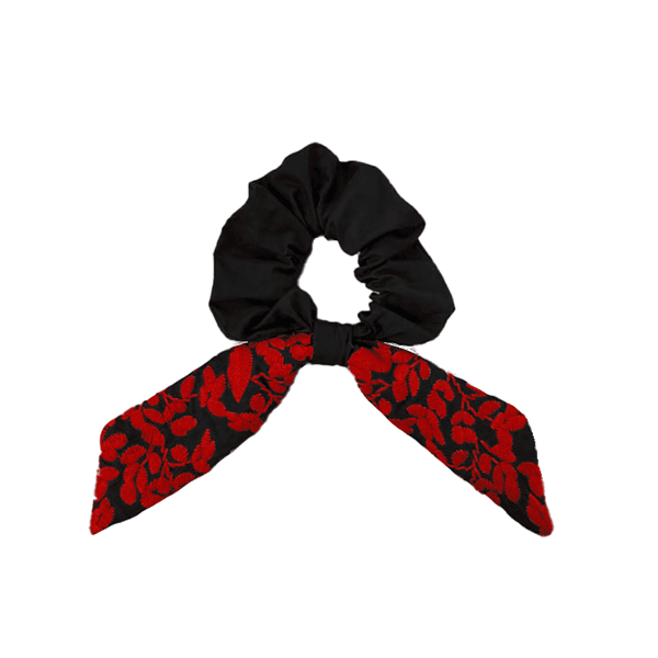 Black &amp; Red Scrunchie Bow (2022 Stock)